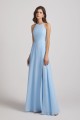 Halter Jewel Side Slit Chiffon Bridesmaid Dresses
