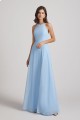 Halter Jewel Side Slit Chiffon Bridesmaid Dresses
