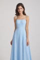 Spaghetti Straps Chiffon Split-side Long Bridesmaid Dresses