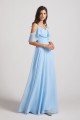 Flowy Chiffon Long Bohemian Cold Shoulder Bridesmaid Dresses