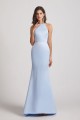 Halter Criss-Cross Satin Long Bridesmaid Dresses