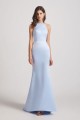 Halter Criss-Cross Satin Long Bridesmaid Dresses