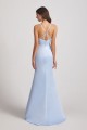 Halter Criss-Cross Satin Long Bridesmaid Dresses