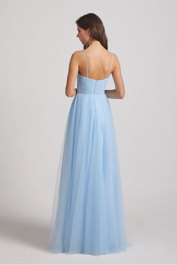 Floor Length Tulle Formal Dresses with Spaghetti Straps