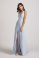 V-Neck Keyhole A-Line Bridesmaid Dresses with Front Slit