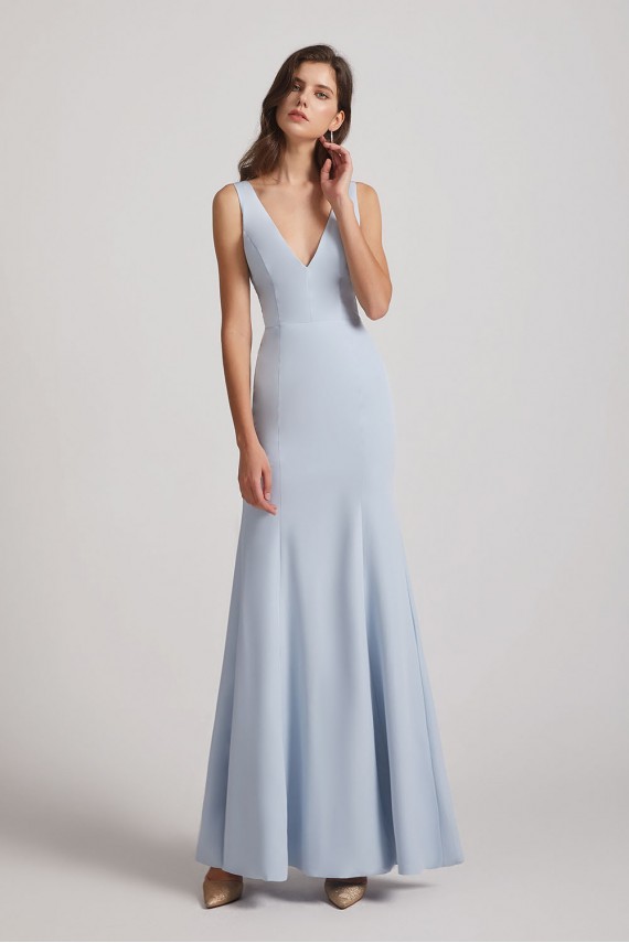 Double V-Neck Bridesmaid Dresses Mermaid Floor Length