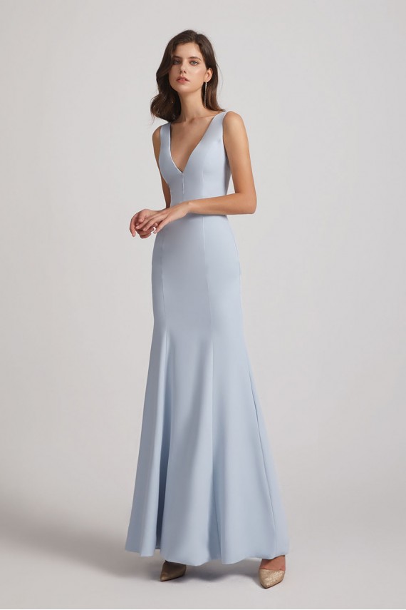 Double V-Neck Bridesmaid Dresses Mermaid Floor Length