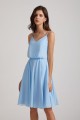 Spaghetti Straps V-Neck Chiffon Short Bridesmaid Dresses