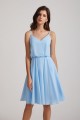 Spaghetti Straps V-Neck Chiffon Short Bridesmaid Dresses