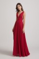 Wide Straps Double V-Neck Crinkle Chiffon Bridesmaid Dresses