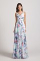 Blue Flower Print Bridesmaid Dresses