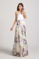 Spaghetti Straps Satin Top Floral Maxi Dresses