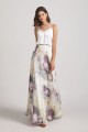 Spaghetti Straps Satin Top Floral Maxi Dresses