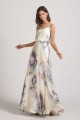 V-Neck Spaghetti Straps Floral Bridesmaid Dresses