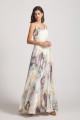 V-Neck Spaghetti Straps Floral Bridesmaid Dresses