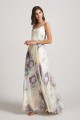 V-Neck Spaghetti Straps Floral Bridesmaid Dresses