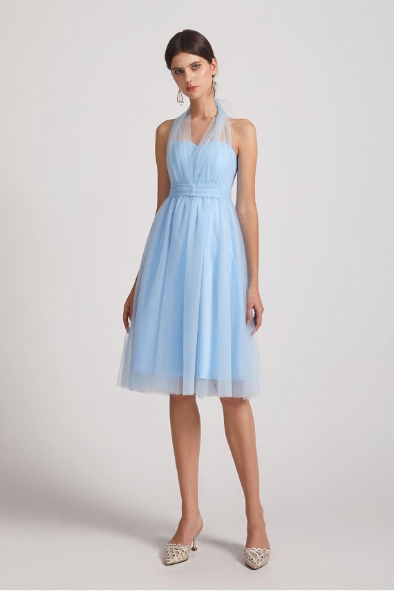 A-Line Short Tulle Sweetheart Bridesmaid Dresses