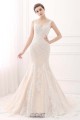 Mermaid V-neck Lace Ivory & Champagne Wedding Dresses