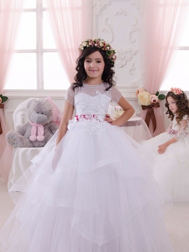 Ivory Ball Gown Sweetheart Floor Length Flower Girl Dress