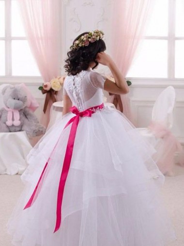 Ivory Ball Gown Sweetheart Floor Length Flower Girl Dress