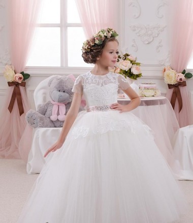 Ivory Ball Gown Sweetheart Sleeveless Long Flower Girl Dress